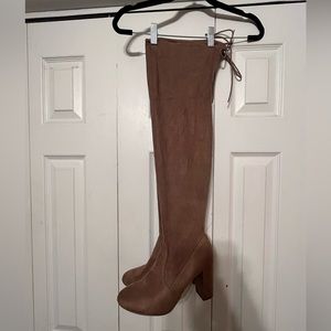 Tall size 9 “suede like” boots,tie in the back.